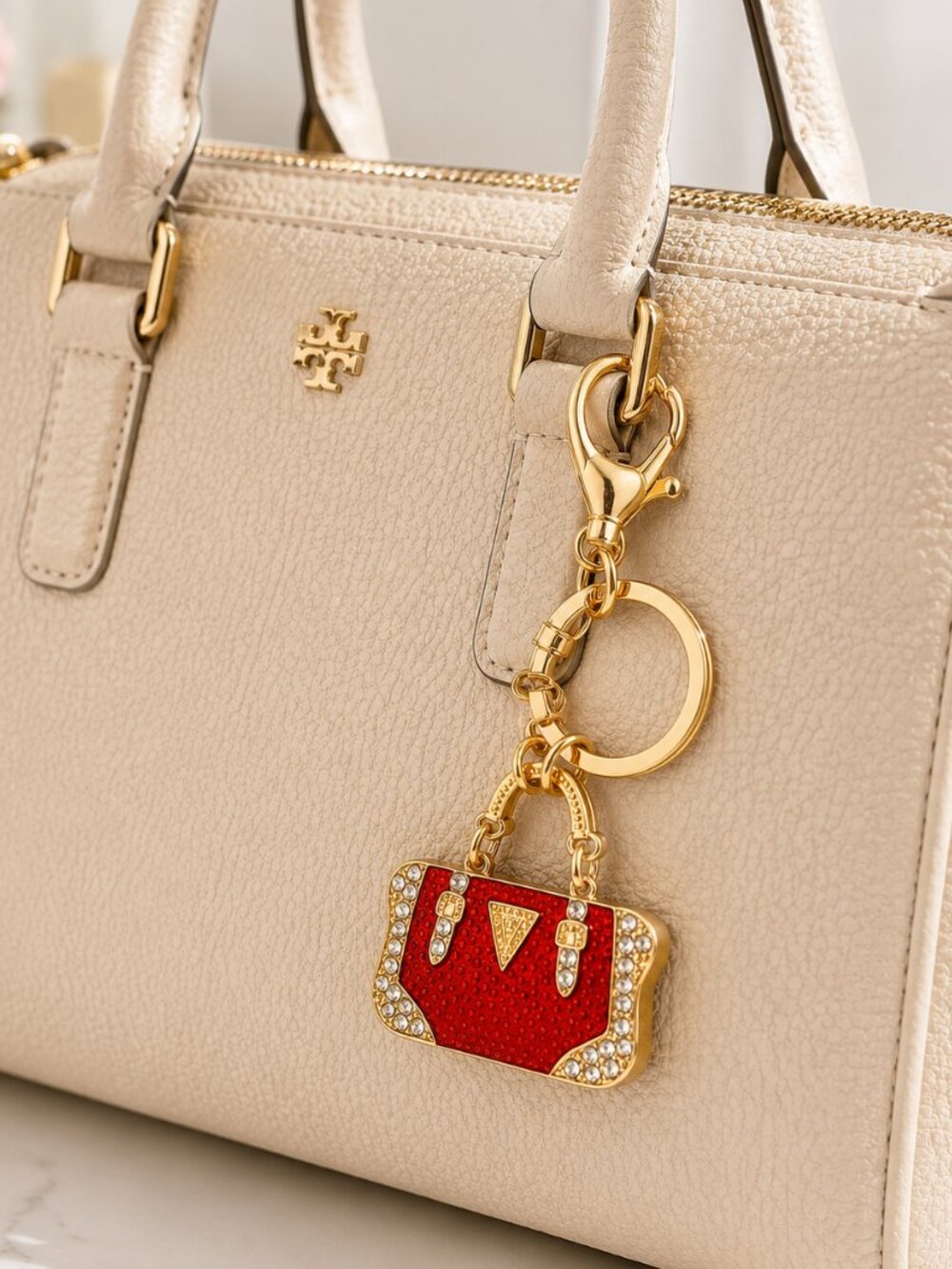Red Rhinestone Mini Purse Keychain Handbag Charm Crystal Bag Charm Key Ring Gift - Picture 8 of 8